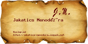 Jakatics Menodóra névjegykártya